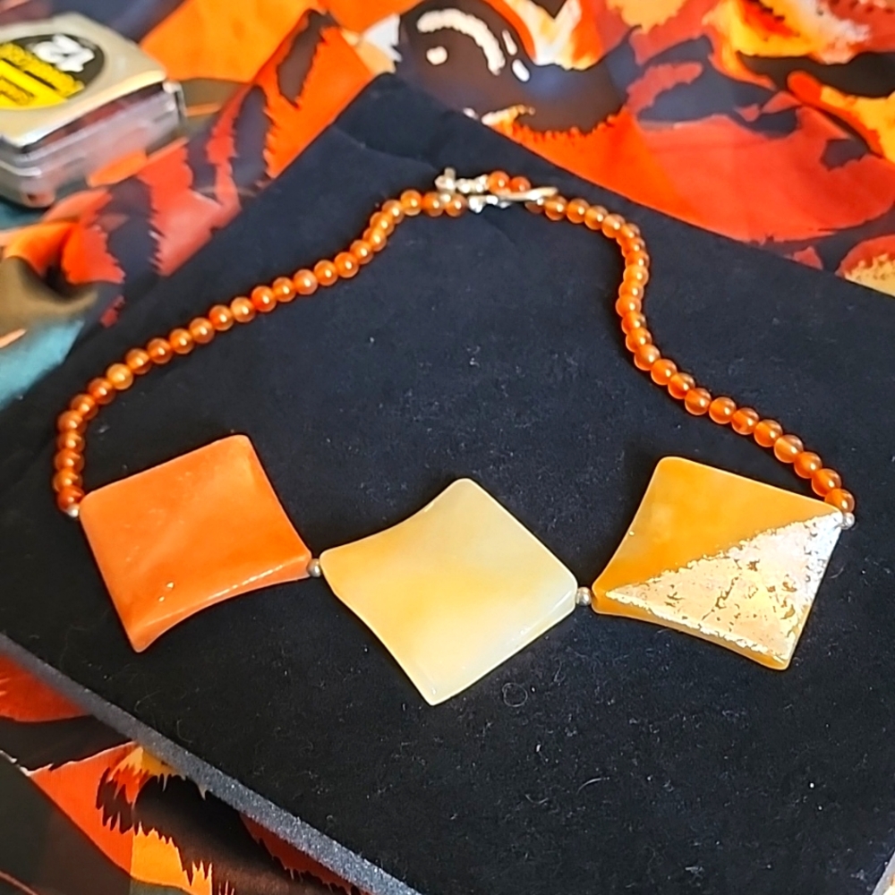 Carnelian Gemstone Vintage Necklace
